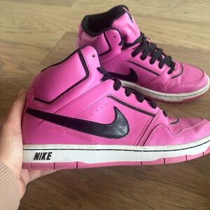 Nike Pink and Black High-Top Sneakers